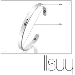 LLsuy Ohana Cuff Bracelet Hawaiian Ohana Bracelet Family BBF Hibiscus Flower Pendant Gift for Mom Sister