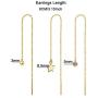 Delicate Long Chain Threader Drop Earrings Tiny Star Ball Crystal Drop Pendant for Women Girls Fashion Jewelry Gift