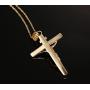 Across Stainless Steel Jesus Crucifix Cross Necklace Pendant for Men Women Christian with Chain Gold