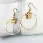 TseanYi Boho Butterfly Dangle Earrings Gold Large Circle Drop Earrings Modern Everyday Earrings Jewelry for Women and Girls (Gold)