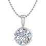 1/5 Carat Diamond Solitaire Pendant Necklace in 14K Gold (SolidBell) - IGI Certified (Included Silver Chain)