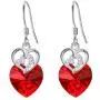 EleQueen 925 Sterling Silver CZ Love Heart Hook Dangle Earrings Made with Crystals Jewelry for Women