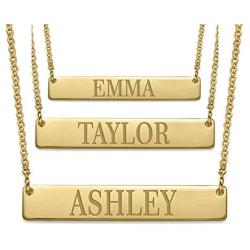 MyNameNecklace Personalized Bar Necklace Engraved Name Necklace Nameplate Bar-Christmas Jewelry Gift- Women Custom Pendant
