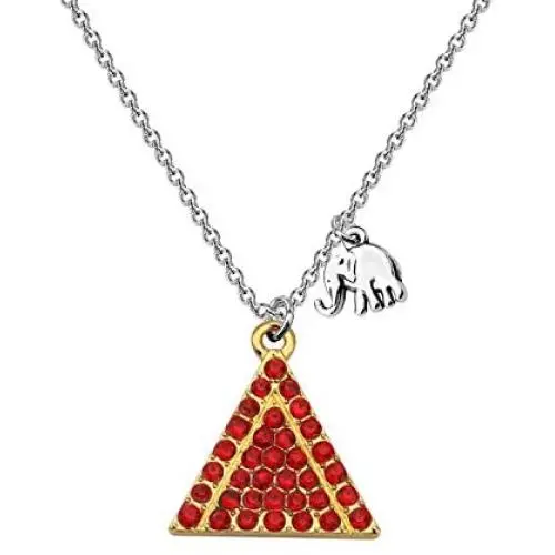 SEIRAA Delta Sigma Theta Gift DST Sorority Paraphernalia Elephant Delta Necklace Sorority Jewelry for Women Girls SEIRAA Delta Sigma Theta Gift DST Sorority Paraphernalia Elephant Delta Necklace Sorority Jewelry for Women Girls