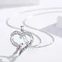 CHENGHONG Hummingbird Necklace 925 Sterling Silver Hummingbird Jewelry for Women Hummingbird Gifts for Mom Heart Pendant Inspiration Necklace Bird Animal Jewelry Gift for Women