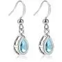 RIZILIA Dangle Drop Pierced Earrings with Pear Cut CZ [7 Colors available] in White Gold Plated, Simple Modern Elegant