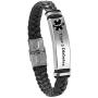 Murinsar Personalized Custom Name ICE Engraved Medical Alert Disease Awareness Leather Bracelet Alarm ID Bangle Emergency Life Saver for Adults Children,Black,Brown