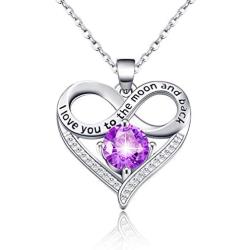 Cat Eye Jewels S925 Infinity Love Heart Necklace Sterling Silver CZ Cubic Zirconia Pendant Gifts Necklaces for Women Girls Mom