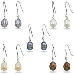 Sterling Silver Baroque Cultured Freshwater Pearl Dainty Drop Dangle Earrings