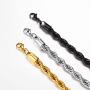 Richsteel Hip Hop Rope Chain Necklace for Men Women 3mm/6mm Wide Stainless Steel/18K Gold/Black Plated Link Chain Rock Hippie Jewelry(with Gift Box)