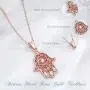 EUDORA Sterling Silver Hamsa Necklace Good Luck Vintage Fatima Hand Evil Eye Pendant, 18'' Chain (Rose Gold) EUDORA Sterling Silver Hamsa Necklace Good Luck Vintage Fatima Hand Evil Eye Pendant, 18'' Chain (Rose Gold)