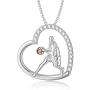 PROESS Basketball Heart Necklace - Female Basketball Player Jewelry Gift for Girls Women Sterling Silver Sports Athletes Pendant Necklace for Girlfriend, Sister, Teammate Coach