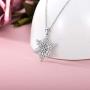 PELOVNY Snowflake Necklace for Women Sterling Silver Celtic Knot CZ Pendant Frozen Snowflake Jewelry Gift for Snow Lover Girlfriend 18 inches Chain