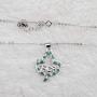 BAUNA Greek Sorority Gift Pink and Green Rhinestone 1908 Pendant Necklace Jewelry Graduation Gifts for Her