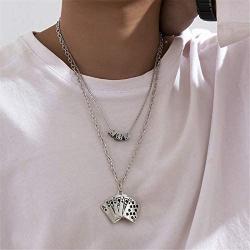 Ingemark Punk Dice Poker Necklace for Men Women Rock Hip Hop Jewelry