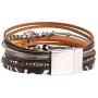 HZMAN Tree of Life Leather Cuff Bracelet Magnetic Rhinestone Small Steel Ball Multi Strand Wrap Bracelet Bohemian Jewelry for Women
