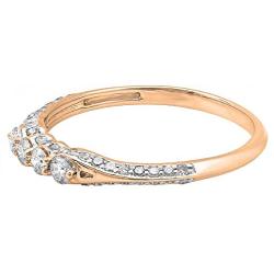 Dazzlingrock Collection 0.40 Carat (ctw) 18K Gold Round Diamond Ladies Anniversary Wedding Band Stackable Ring