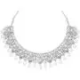 Aheli Matte Finish Traditional Indian Necklace Earrings Maang Tikka Set Wedding Party Bollywood Fashion Jewelry for Women Aheli Matte Finish Traditional Indian Necklace Earrings Maang Tikka Set Wedding Party Bollywood Fashion Jewelry for Women