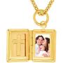 Lifetime Jewelry Bible Locket Necklace That Holds Pictures with 20X More 24k Plating Than Other Photo Lockets - Religious Charm Necklace for Women and Men