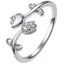 U7 Cute Ring for Women Teen Girls|3D Vivid Rose Flower End Wrap Ring Platinum Plated Adjustable Stacking Ring, Platinum Gold Rose Gold Color
