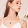 AOBOCO Heart Crystal Dangle Earrings, Sterling Silver Hoop Earrings for Women Love Knot Jewelry Gifts for Her
