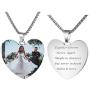 Fanery Sue Personalized Photo Necklace Custom Your Picture Engraved Message Heart Necklace