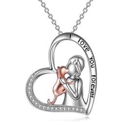 POPLYKE Horse/Giraffe/Cat and Girls Necklace for Girls Sterling Silver Horse/Giraffe Jewelry Gifts for Women