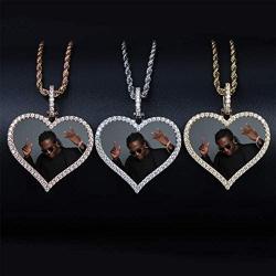MoCa Jewelry Personalized Custom Photo Medallions Necklace & Pendant 18K Gold Silver Cubic Zircon Hip hop Jewelry Dog Tag Necklace for Men Women