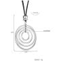 Necklaces for Women Long Statement Silver Pendant Necklace with Leather Rope