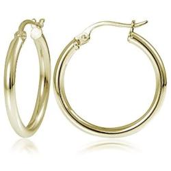 Hoops & Loops - Sterling Silver High Polished Click Top Hoop Earrings in Sizes 15mm - 25mm | Sterling Silver, Yellow & Rose Gold Flash Plated