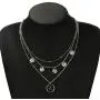 Adflyco Boho Layered Sequins Choker Necklace Silver Wave Pendant Necklaces Chain Jewelry Adjustable for Women and Girls Adflyco Boho Layered Sequins Choker Necklace Silver Wave Pendant Necklaces Chain Jewelry Adjustable for Women and Girls
