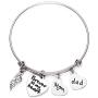 Memorial Gifts In Memory of Dad Mom Bangle Forever in My Heart Loss of Father Mother Bracelet Remembrance Gift