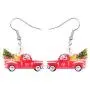 DUOWEI Acrylic Christmas Truck Tree Garland Earrings Drop Dangle Jewelry For Women Kids Teens Festival Gifts DUOWEI Acrylic Christmas Truck Tree Garland Earrings Drop Dangle Jewelry For Women Kids Teens Festival Gifts