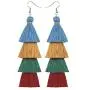 Manfnee Tassel Bohemian Earring Alloy Dangle&Drop Leather Teardrop Wood Earrings Jewelry Women
