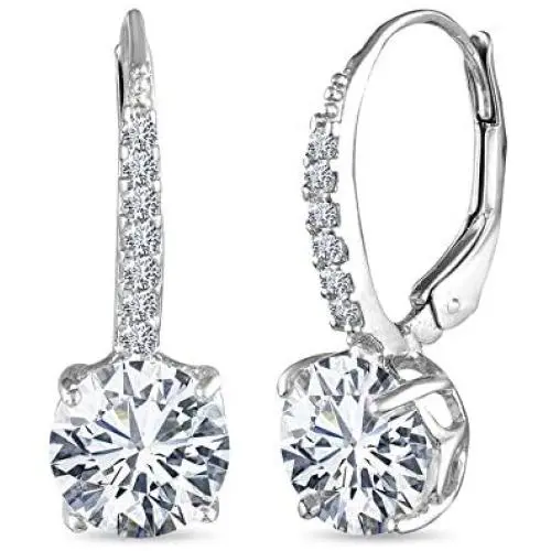 LeCalla Sterling Silver Jewelry Leverback Earring for Women LeCalla Sterling Silver Jewelry Leverback Earring for Women