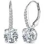 LeCalla Sterling Silver Jewelry Leverback Earring for Women LeCalla Sterling Silver Jewelry Leverback Earring for Women