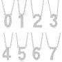 Jewlpire Number Necklace for Women Girls | 925 Sterling Silver Necklace Cubic Zirconia Hypoallergenic Personalized Lucky Number Pendant Necklaces