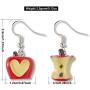 DAMLENG 3D Lifelike Red Apple Earrings Heart Half Apple Fruits Dangle Earrings for Women Girls Statement Jewelry