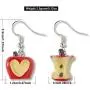 DAMLENG 3D Lifelike Red Apple Earrings Heart Half Apple Fruits Dangle Earrings for Women Girls Statement Jewelry