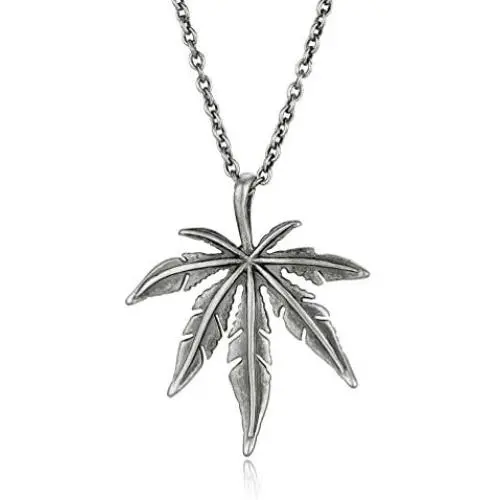 IFUAQZ Stainless Steel Hip Hop Marijuana Weed Leaf Tag Pendant Necklace for Men Women Free 24inch Chain IFUAQZ Stainless Steel Hip Hop Marijuana Weed Leaf Tag Pendant Necklace for Men Women Free 24inch Chain