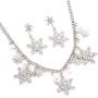 BOROGOVIA Christmas Jewelry Set Pearl Snowflake Necklace Dangle Earrings Winter Snowflake Charm Collar Necklace Holiday Earrings for Women Girls Gifts