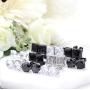 Adramata 10 Pairs Stainless Steel Stud Earrings for Men Women CZ Black Cubic Square Pierced Earrings Jewelry Set,6-8MM