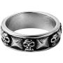 HZMAN Mens Punk Goth Skull Ring Silver Stainless Steel Hip hop Bands