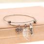 Uloveido Mustard Seed Faith Tree Bangle Bracelet, Stainless Steel, with Glass Charm Bottle Case Y757