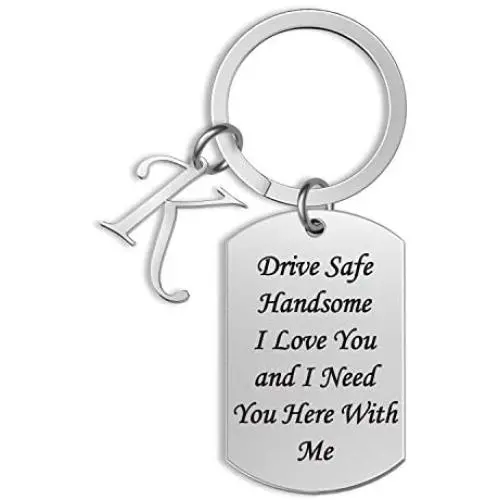 Drive Safe Keychain With Initial Drive Safe I Need You Here with Me Valentines Gift for Husband Boyfriend Drive Safe Keychain With Initial Drive Safe I Need You Here with Me Valentines Gift for Husband Boyfriend