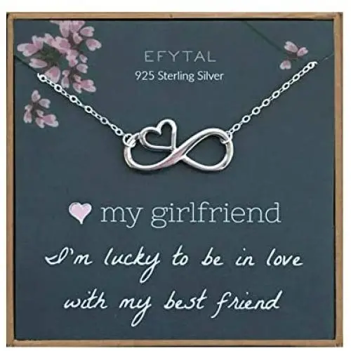 EFYTAL Girlfriend Gifts, Girlfriend Birthday Gift Ideas For Her, Romantic Sterling Silver Infinity with Heart Necklace Jewelry for Women, Cute Anniversary / Valentines Day Present EFYTAL Girlfriend Gifts, Girlfriend Birthday Gift Ideas For Her, Romantic Sterling Silver Infinity with Heart Necklace Jewelry for Women, Cute Anniversary / Valentines Day Present