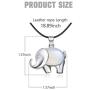 JXMYBA Cute Elephant Pendant Necklace Womens Mens Healing Chakra Gemstone Pendant Meditation Jewelry Lucky Birthstone Necklace with Stainless Steel Necklace with Gift Box Packaging