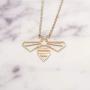 La Menagerie Bee Gold Origami Jewelry - Gold Geometric Chain Necklace – 18 Karat Plated Gold Necklace for Women & Girls – Stylish Bee Pendant Necklace