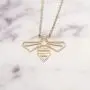 La Menagerie Bee Gold Origami Jewelry - Gold Geometric Chain Necklace – 18 Karat Plated Gold Necklace for Women & Girls – Stylish Bee Pendant Necklace La Menagerie Bee Gold Origami Jewelry - Gold Geometric Chain Necklace – 18 Karat Plated Gold Necklace for Women & Girls – Stylish Bee Pendant Necklace