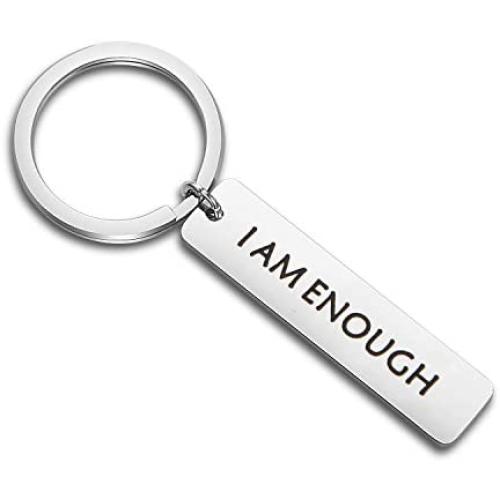 SEIRAA I Am Enough Cuff Bangle Inspirational Message Bracelet Encouraging Gift for Her BFF Jewelry